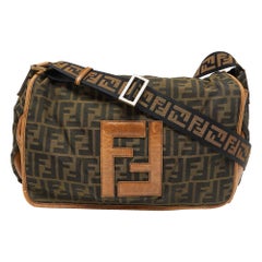 Fendi Tobacco Zucca Canvas and Leather Flap Messenger Bag