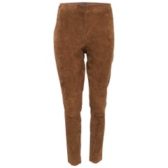 Polo Ralph Lauren Pantalon en daim véritable Brown XL