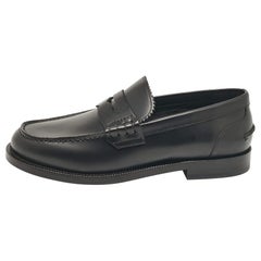 Burberry Black Leather Bedmont Loafers Size 39.5