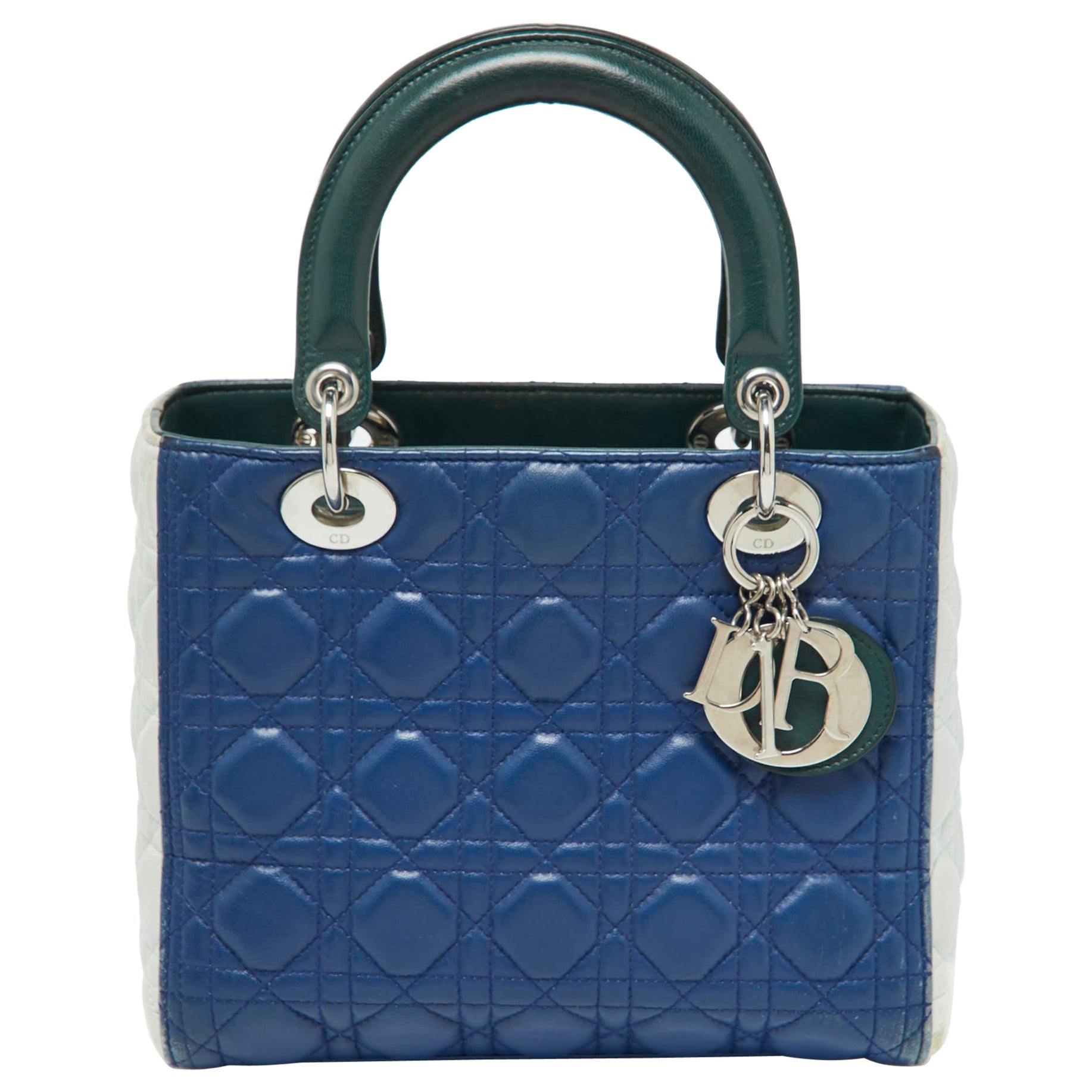 Dior Multicolor Cannage Leather Medium Lady Dior Tote