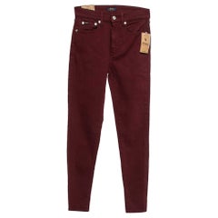 Polo Ralph Lauren Burgunderfarbene Denim Tompkins High Rise Jeans mit S-Taille 26"