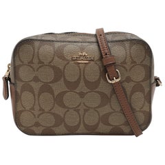 Coach Brown Signature Coated Canvas and Leather Crossbody Bag