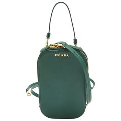 Prada Green Leather Phone Crossbody Bag