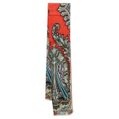 Etro Multicolor Paisley Print Modal Blend Scarf