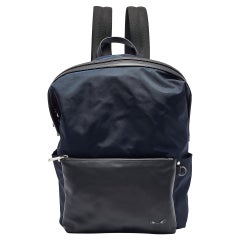 Fendi Navy Blue/Black Nylon and Leather Bugs Backpack