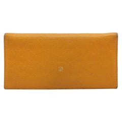 CH Carolina Herrera Yellow Embossed Leather Wallet