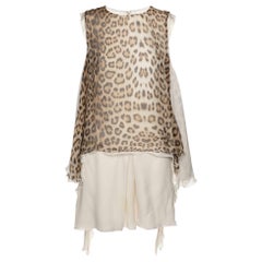 Roberto Cavalli - Top en soie imprimé léopard - Brown/Beige S