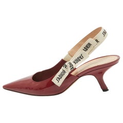 Dior Burgundy Patent Leather J'Adior Pumps Size 38.5
