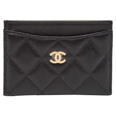 Chanel Black Quilted Leather CC Card Holder