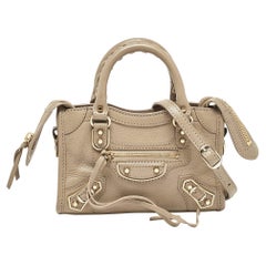 Balenciaga Tote City Nano Classic in pelle beige