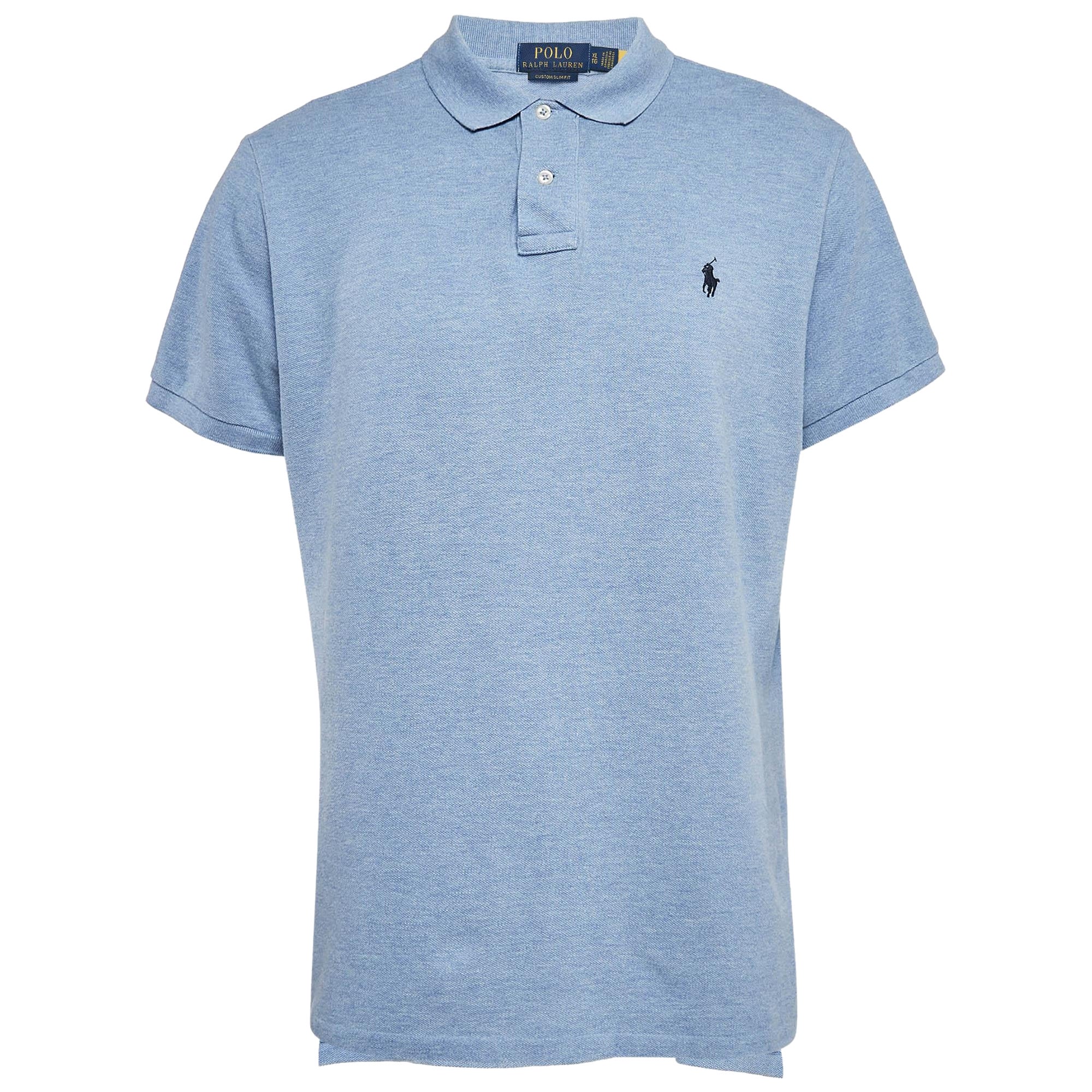 Polo Ralph Lauren Maglietta in cotone ricamata con logo blu XL