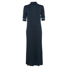 Loro Piana Vestido Midi de Punto de Tortuga Azul Marino L