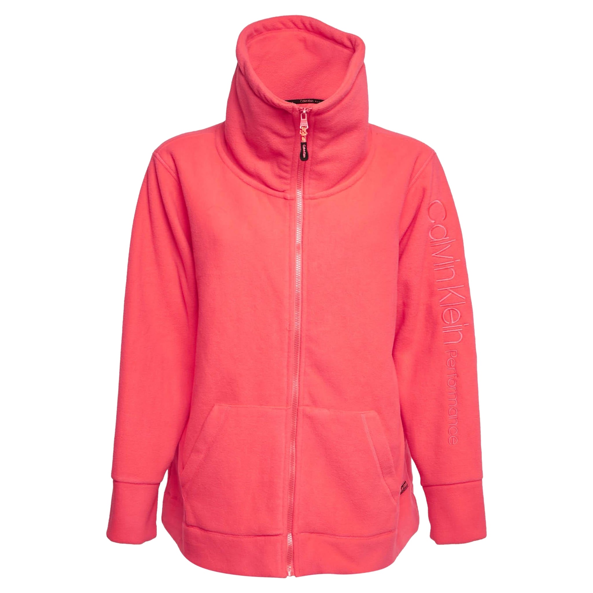Calvin Klein Giacca Performance in pile sintetico rosa neon XXL in vendita