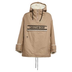 Christian Dior Beige Cotton and Faux Shearling Anorak Jacket XS