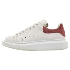 Alexander McQueen White Leather Oversized Low Top Sneakers Size 41
