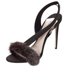 Olgana Satin & Nerz L'' Amazone Riemchensandalen Gr. 39,5 Neu895 $