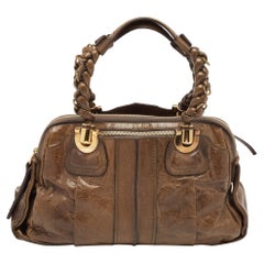Chloe Dark Olive Leather Heloise Satchel