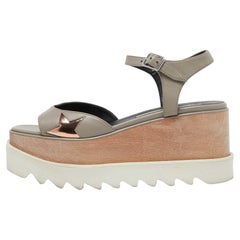 Stella McCartney Indium Elyse Star Sandalen aus Kunstleder mit Knöchelriemen Größe 36,5