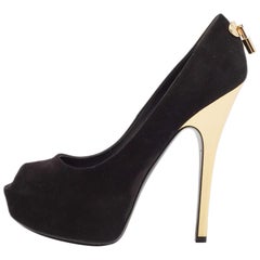 Louis Vuitton in pelle scamosciata nera Oh davvero! Décolleté Peep Toe Taglia 38
