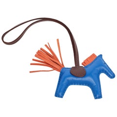 Hermes Bleu de France/Cornaline/Rouge Sellier Milo GriGri Rodeo Bag Charm PM