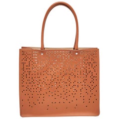 Alaia Brown Leather Mina Tote