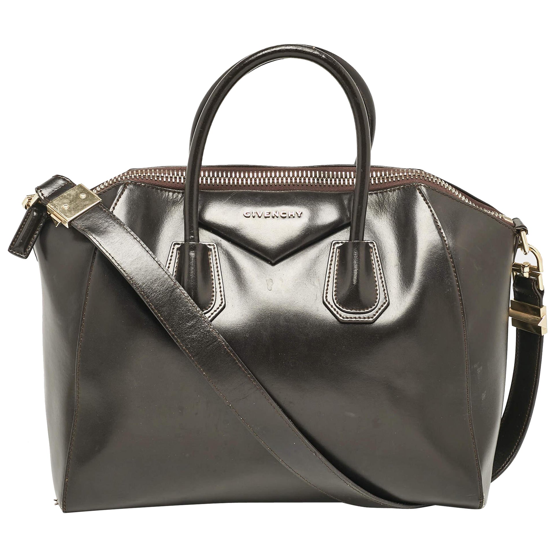 Givenchy Brown Leather Medium Antigona Satchel For Sale