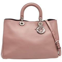 Dior Old Rose Leather Large Diorissimo Shopper Tote