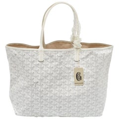 Goyard White Goyardine Canvas and Leather Saint Louis PM Tote