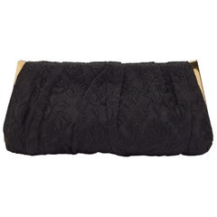 Dolce & Gabbana Schwarze Brokat-Clutch mit Stoffrahmen