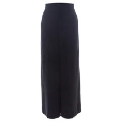 Max Mara Pantalones de harén de crepé azul marino M