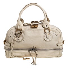 Chloe Creme Leder Paddington Satchel mit Reißverschluss