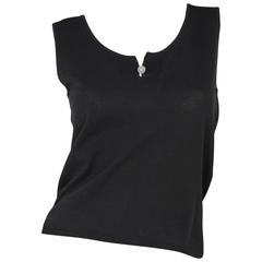 Chanel Black Knit Cotton Sleeveless Top sz 40 10