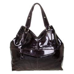 Etro - Sac à bandoulière en cuir verni violet métallisé