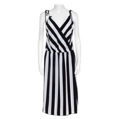 Marc Jacobs Vestito midi monocromatico in crepe a strisce M