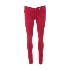 Philipp Plein Devil's Food Red Stretch Cotton Jegging XS