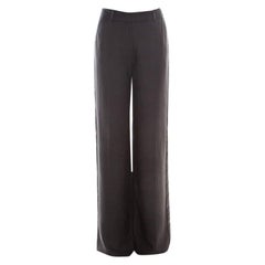 Pantaloni Borbonese neri con pannelli in raso dal taglio dritto M