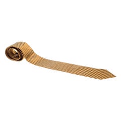 Salvatore Ferragamo Vintage Mustard Textured Silk Jacquard Tie