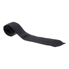 Dunhill Corbata de Jacquard de Seda con Dibujo de Cuadrícula Negra y Gris