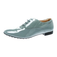 Tod's Grey Patent Leather Lace Up Oxford Size 40