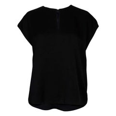 3.1 Phillip Lim Top negro drapeado de gasa Key Detail S