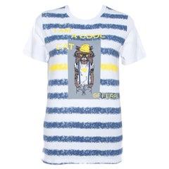 Gianfranco Ferre Gestreiftes T-Shirt mit Rundhalsausschnitt aus Baumwolle M