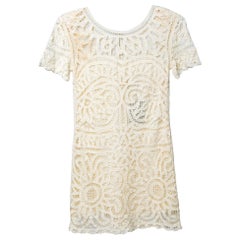Sea Cream Battenburg Lace Shift Dress XS