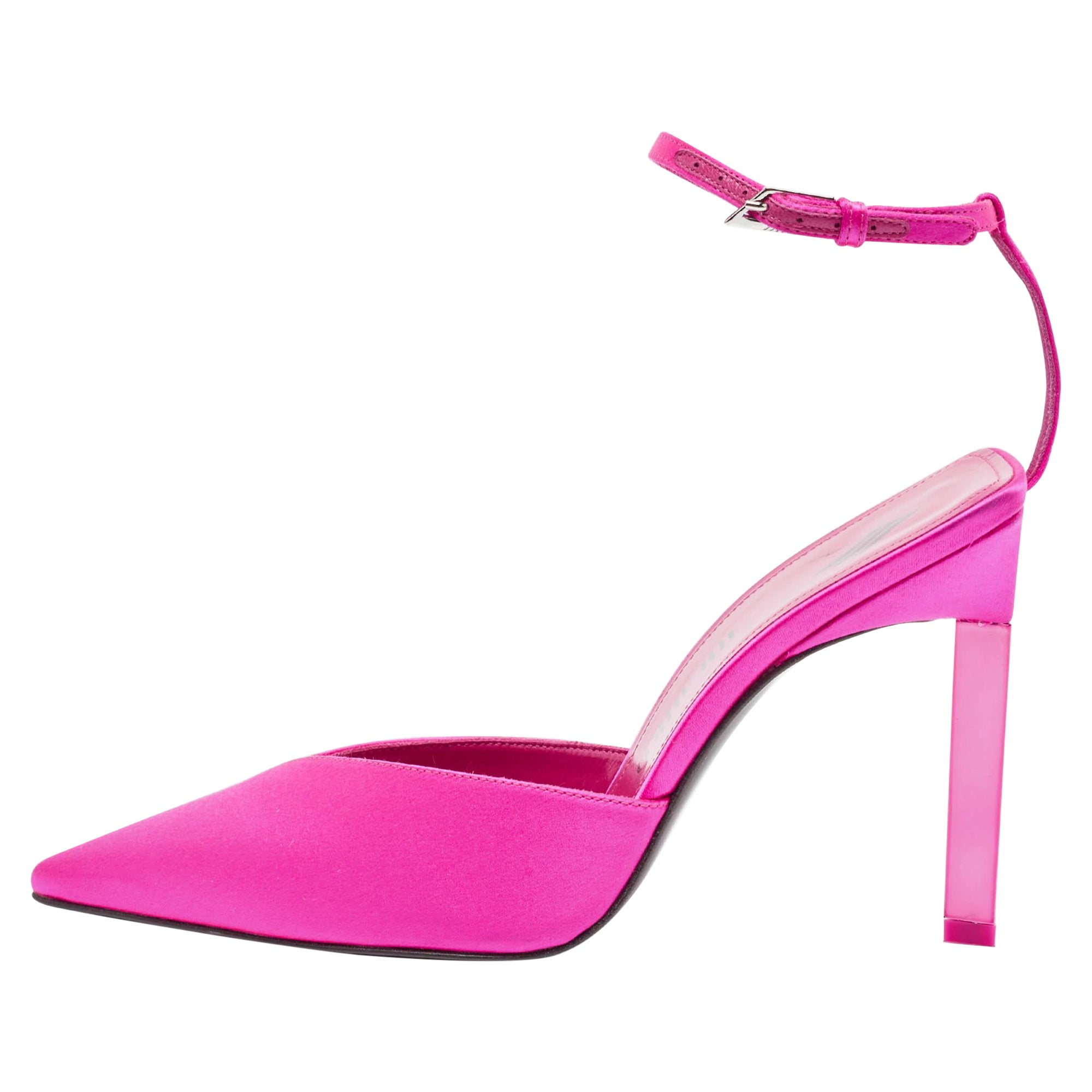 The Attico Purple Satin Ankle Strap Pumps Size 37