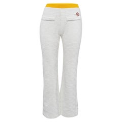 Casablanca White Monogram Embossed Terry Track Pants S