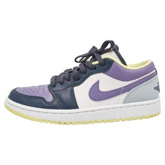 Air Jordan Multicolor Leather Jordan 1 Low Purple/Magenta Sneakers Size 38.5