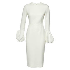 Roksanda - Robe midi Lena à manches bouffantes en crêpe blanc S