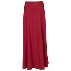 Tory Burch Red Madyn Crepe A Line Maxi Skirt S