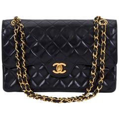 Chanel Double Flap Classic Black 10" Bag 8