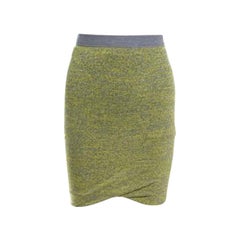 T by Alexander Wang Yellow and Grey Melange Knit Tube Skirt XS