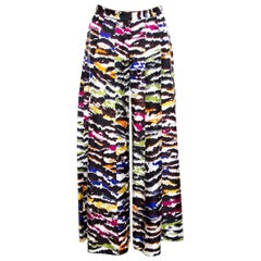 Missoni Multicolor Abstract Printed Silk Wide Leg Pants M